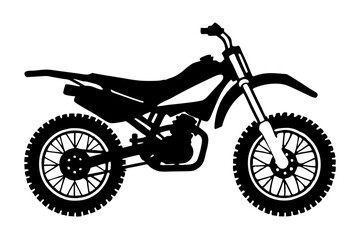 Dirt Bike Silhouette, Off-road Motocross Dirt bike Vector Illustration

