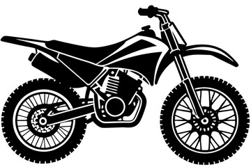 Fototapeta premium Dirt Bike Silhouette, Off-road Motocross Dirt bike Vector Illustration 