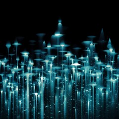 Fototapeta premium Lights on blue background.