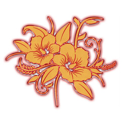 Lily flowers hibiscus glass contour logo greenhouse
