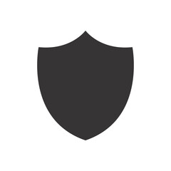 Silhouette icon of security shield sign. vector illustration