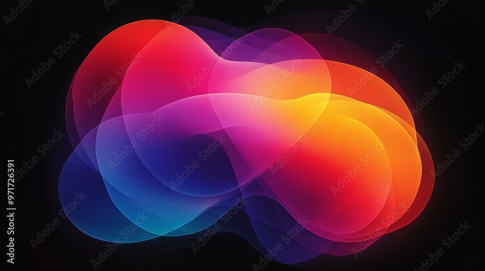 Wall mural abstract colorful wave background with vibrant gradient shapes