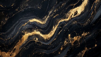 Black and gold marble texture, dramatic and luxurious marble generative ai