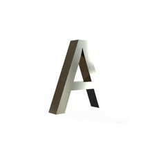 3d letter A titanium texture