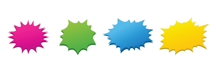 Set of Starburst speech bubbles collection. Empty speech bubbles symbol. Vector Illustration.