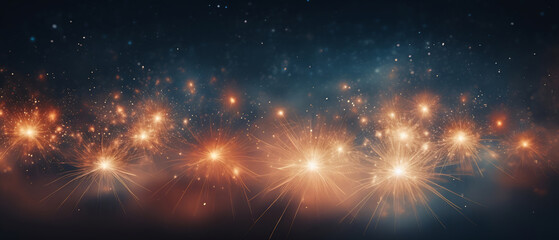 Fototapeta premium Abstract colored firework background with free space for text