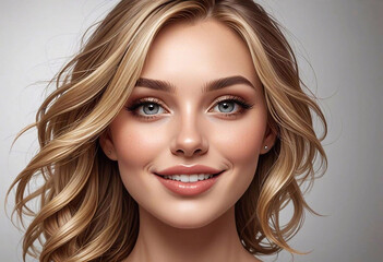 Fototapeta premium Pretty woman with makeup close up with model face 