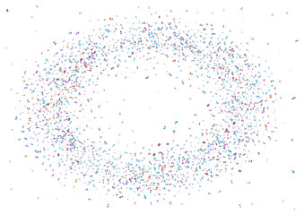 Christmas, new year, birthday party card or banner template with abstract silver elements background. Falling down scattered iridescent confetti background. Vector illustration