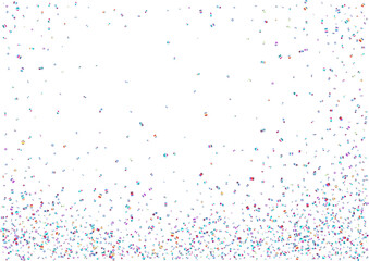 Christmas, new year, birthday party card or banner template with abstract silver elements background. Falling down scattered iridescent confetti background. Vector illustration