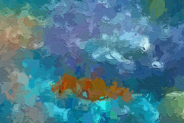 Fototapeta premium Oil paintings and various flowers, tigers, leaves, marine creatures, forests, parrots, bison, beauty