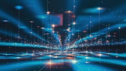 Naklejka premium Lights on blue background.