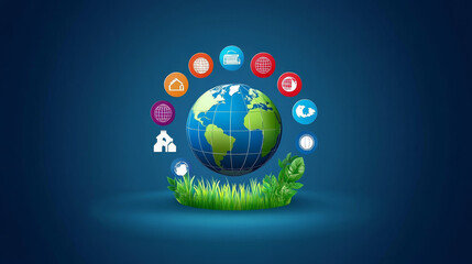 "Sustainable Development global goals vector design featuring a set of goals icons. This SDGs design resource highlights corporate social responsibility and sustainable development for a better world.