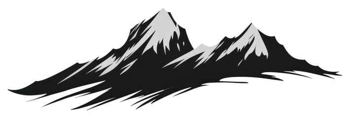 PNG Moutain on paint brush stroke mountain nature white background.