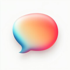 3D gradient design, transparent background, speech bubble icon stock sticker