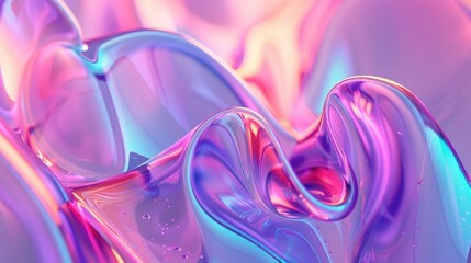 Fototapeta premium abstract neon shapes in gradient pastel colors. Poster with blurred effect. Asymmetric composition