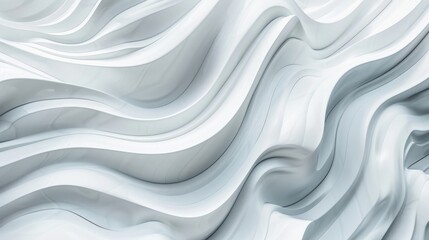 Obraz premium Abstract Wave Background. Minimal White Geometric Wallpaper