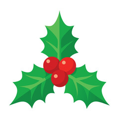 Simple illustration of Christmas holly berry icon for Christmas holiday