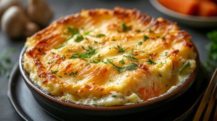 National cuisine of Great Britain: English fish pie.