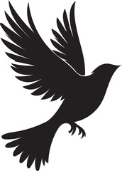 Obraz premium Black Flying Bird Silhouette – Stunning Illustration for Branding EPS 10