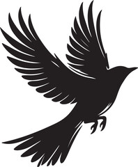 Obraz premium Flying Bird Silhouette Vector – Perfect for Logos and Designs EPS 10