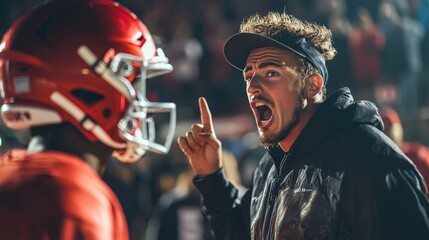 Intense Coach and Player Confrontation on Football Sidelines - Emotions, Sport, and Competition