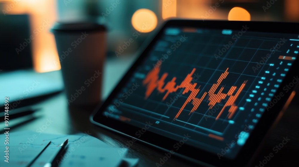 Wall mural an abstract financial graph. concepts of forex and market analysis