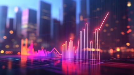 An abstract financial graph. Concepts of forex and market analysis