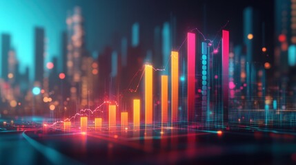 An abstract financial graph. Concepts of forex and market analysis