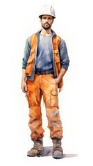 Construction worker in orange.