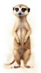 Cute meerkat standing tall