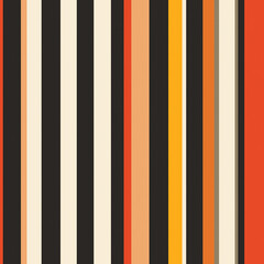 Muted fall colors vertical stripe pattern - seamless background - orange, black, cream colors