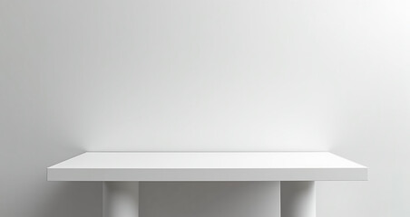 empty white shelf