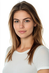 Fototapeta premium Foto für Bewerbung - Attraktive Frau mit langen Haaren 