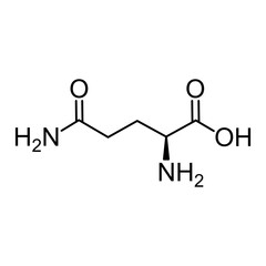 Chemical structural formula of amino acid, glutamine