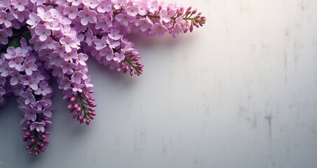 lilac flower on wooden background