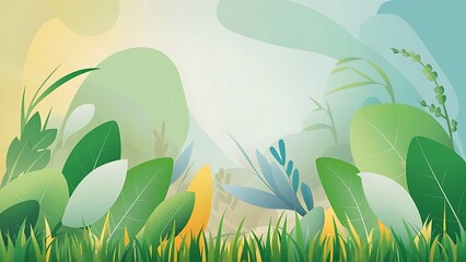 Green Background blur Leaf Plant Spring Mockup Organic Eco Environment Spring, Fresh Light Grass Overlay Abstract Gradient Pastel Texture Wall Floor Nature Mockup Award Backdrop minimal Template.