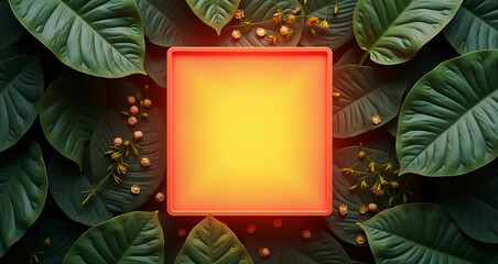 christmas frame with holly