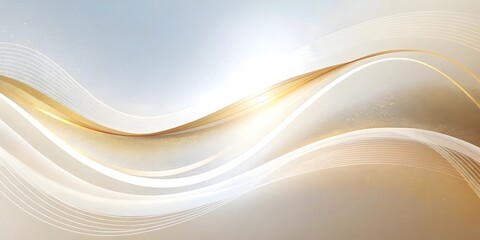 Fototapeta premium chic white wave with golden tint on elegant modern design for posters