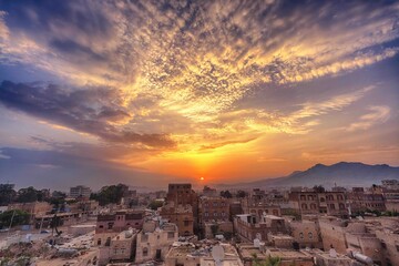 Fototapeta premium sunset over the grand canyon city