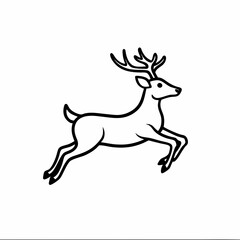Fototapeta premium Elegant reindeer gracefully leaping on a white background for winter holiday themes