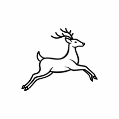 Fototapeta premium Dynamic reindeer leaping on a white background for festive winter celebrations