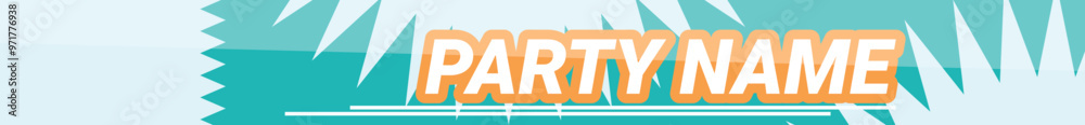 Poster customizable banner announcing a party, featuring an abstract design with space for your text