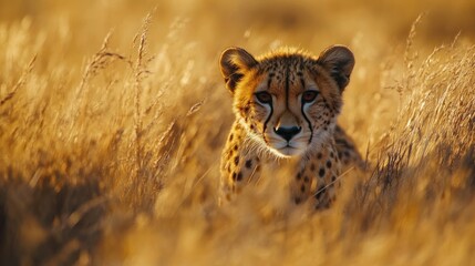 Obraz premium Cheetah in the Golden Grass