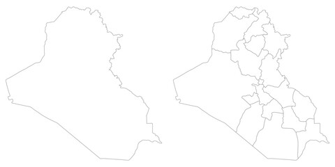 Iraq map. Map of Iraq in white set