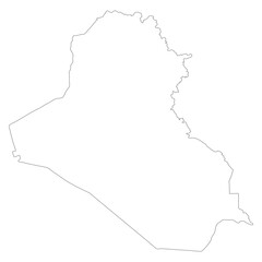 Iraq map. Map of Iraq in white color