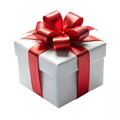 Obraz premium gift box with res ribbon isolated on white
