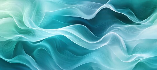 Obraz premium Abstract Blue and Green Flowing Waves for Wellness Content, Environmental Campaigns, or Design Projects