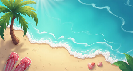 summer background with palm trees