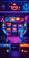 Classic Arcade Throwback: Retro 80s Pixel Art and Gaming Nostalgia iPhone Wallpaper