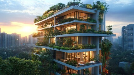Stunning modern residential architecture showcasing elegant and sleek building design